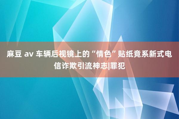 麻豆 av 车辆后视镜上的“情色”贴纸竟系新式电信诈欺引流神志|罪犯