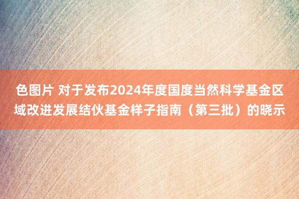 色图片 对于发布2024年度国度当然科学基金区域改进发展结伙基金样子指南（第三批）的晓示