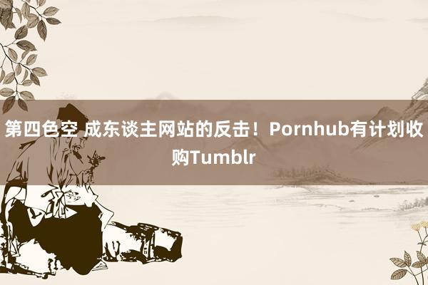 第四色空 成东谈主网站的反击！Pornhub有计划收购Tumblr