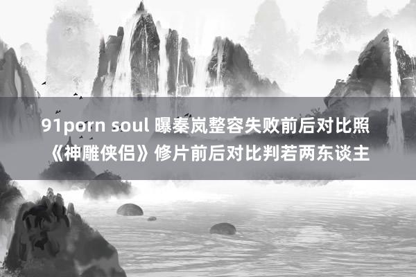 91porn soul 曝秦岚整容失败前后对比照 《神雕侠侣》修片前后对比判若两东谈主