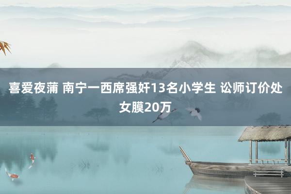 喜爱夜蒲 南宁一西席强奸13名小学生 讼师订价处女膜20万