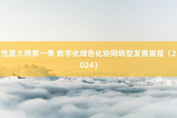 性爱大师第一季 数字化绿色化协同转型发展禀报（2024）